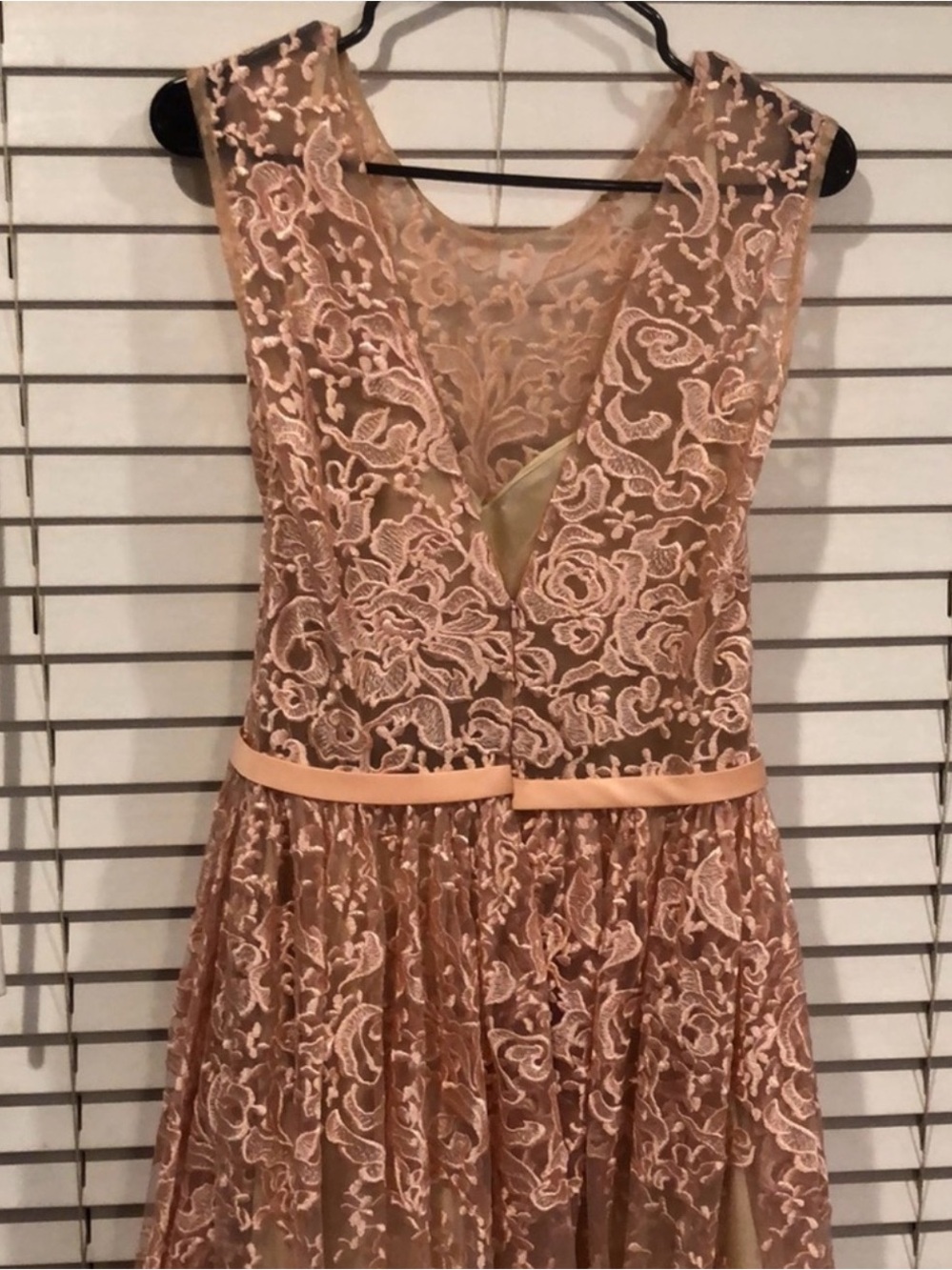 Elegant Lace Prom Wedding Dress in Blush Color Size 10 - Picture 4 of 5